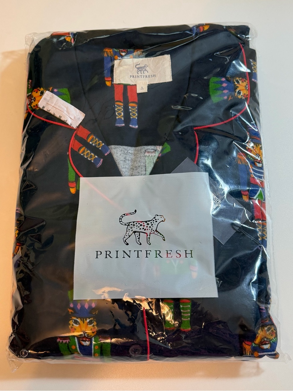 NWT Printfresh Leopard Nutcracker Pajamas Sleepwear Set long Sleeve Top & Pants